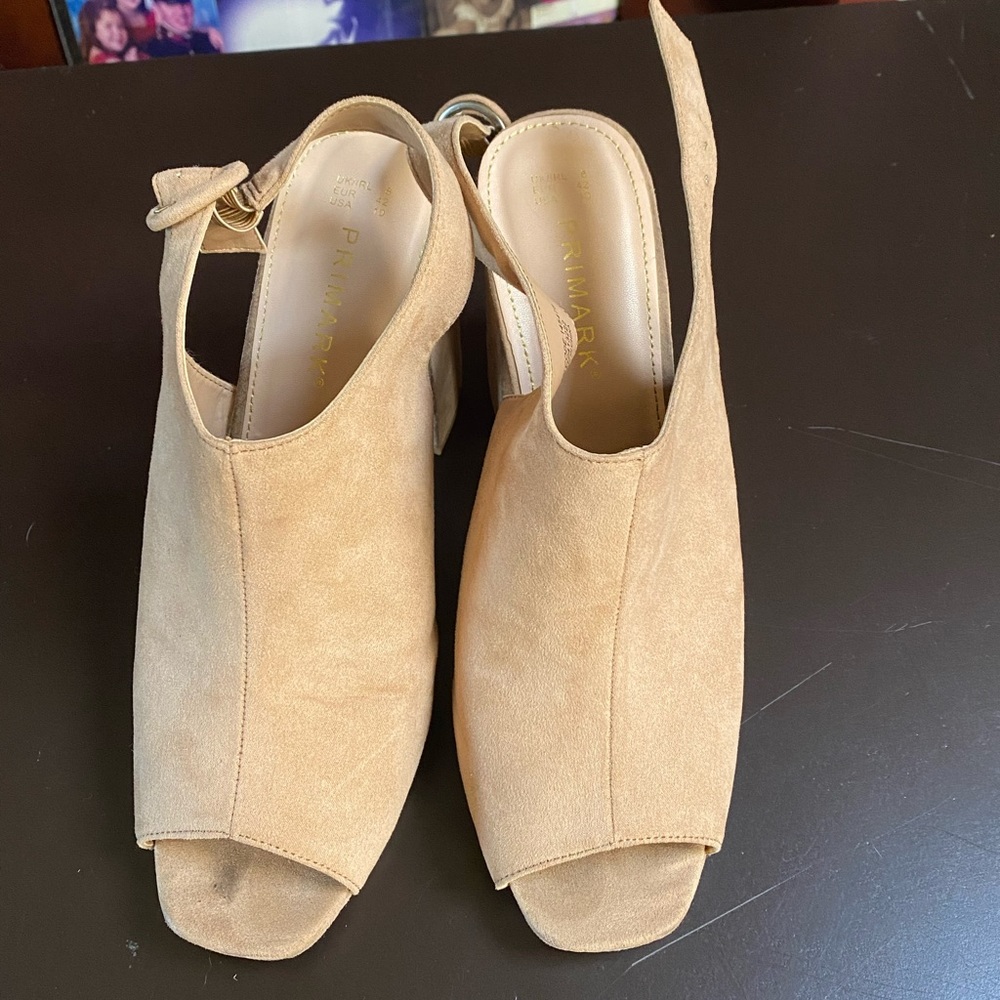 Nude Velvet Wedges